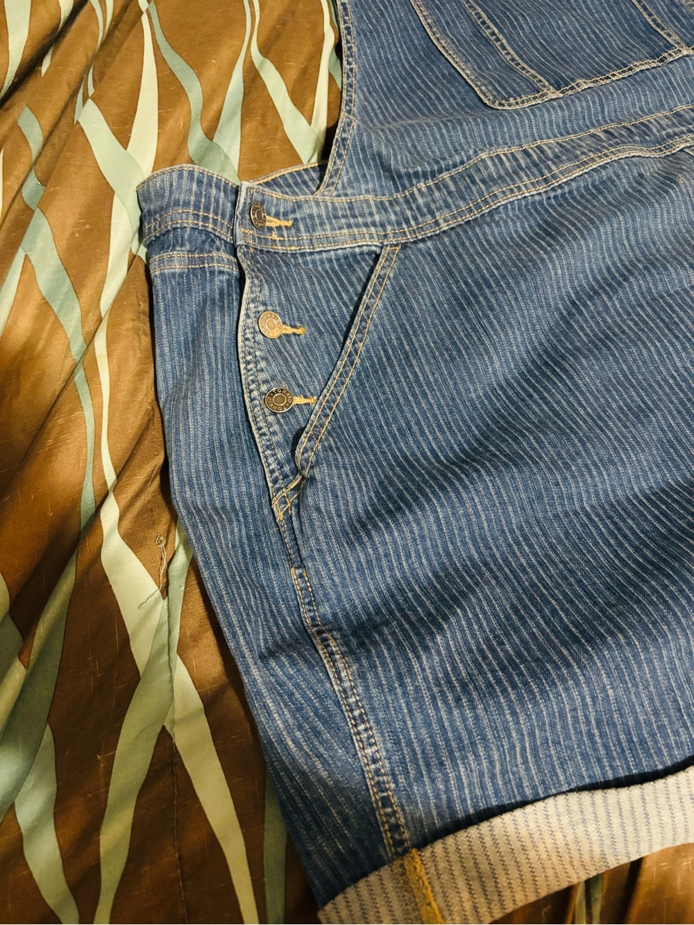 torrid Blue Corduroy Short Overalls - Picture 2 of 9